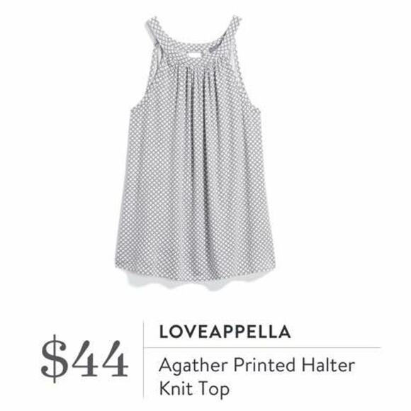 Loveappella SMALL Agather Printed Halter Knit Top - Stitch Fix Patterned Blouse - Picture 5 of 10